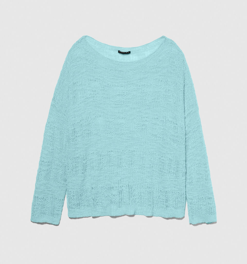 Boat neck sweater - women's boat neck sweaters - Turquoise | Sisley image number 6